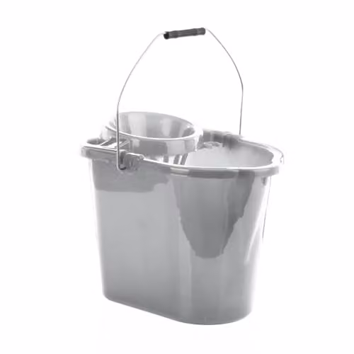 Leecroft Budget Oblong Mop Bucket in Silver, 14 l