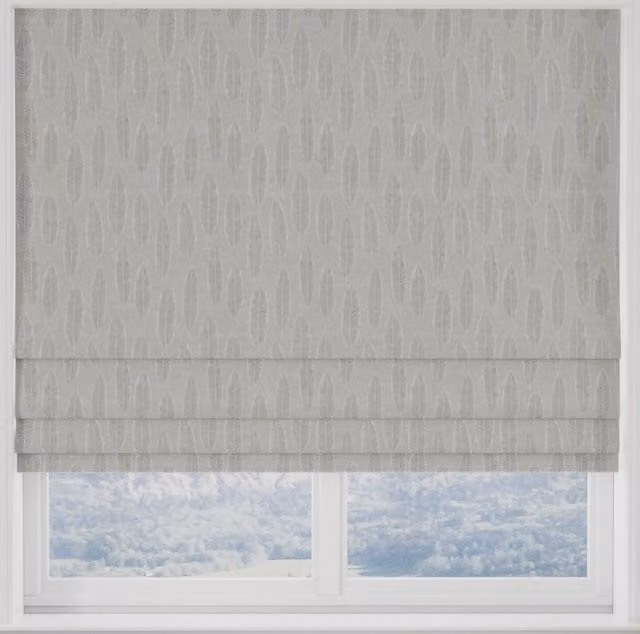 Terrys Quill Made to Measure Blackout Roman Blind in Chalk Floral Pattern