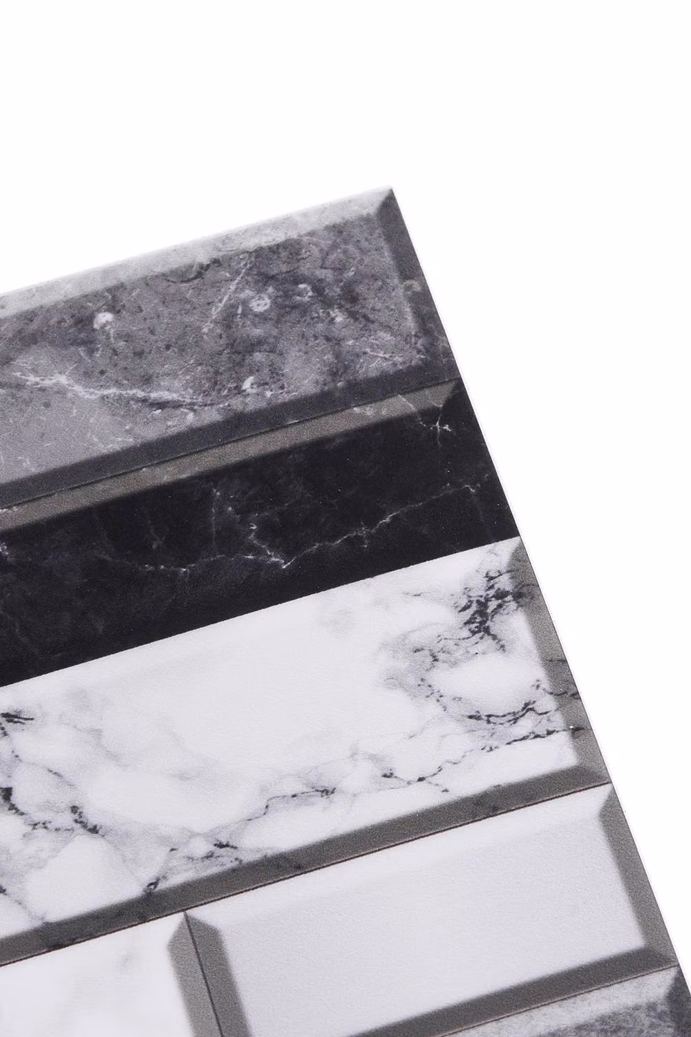 Living and Home 20Pcs Self-Adhesive Marble Effect Wall Tile Stickers in Light Grey – 4