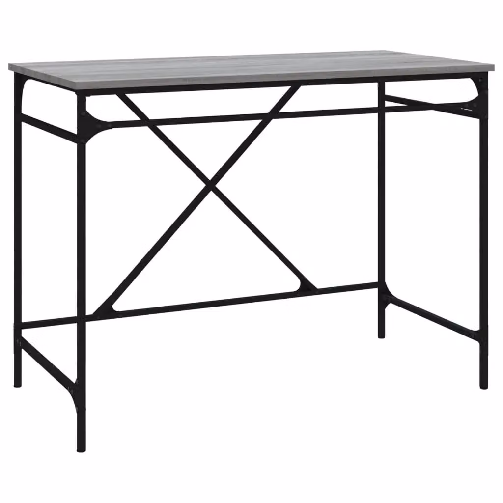 Berkfield Home Grey Sonoma Computer Desk with Engineered Wood and Iron Frame, W/D/H: 100 x 50 x 75 cm – 2