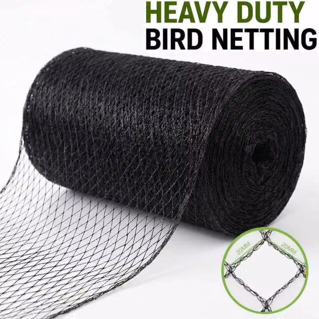Spetlek Heavy Duty Black Garden Bird Netting Mesh, 2 Pack, W: 2 m, L: 10 m