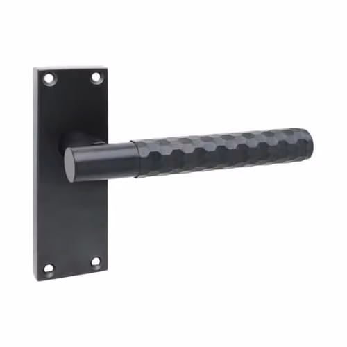 Golden Grace Victorian Knurled T-Bar Door Handle Set in Matt Black Metal, W/D/H: 12 x 4 x 1.2 cm