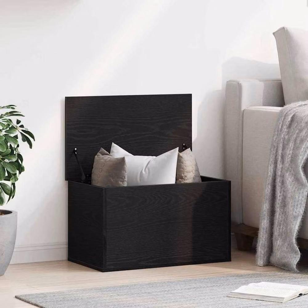 Berkfield Home Storage Box with Lid in Black Oak, W: 60 cm, D: 35 cm, H: 35 cm – 2