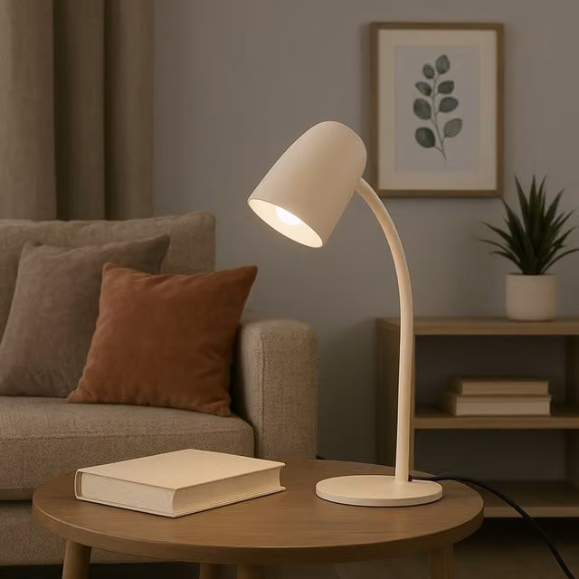 Eglo Carlo Modern Metal Flexible Tabletop Desk Lamp in Sand