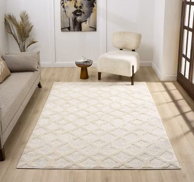 Desire Rugs Isabella Scandi Boho Geometric Hallway Runner Rug, Beige, W: 60 cm, L: 220 cm