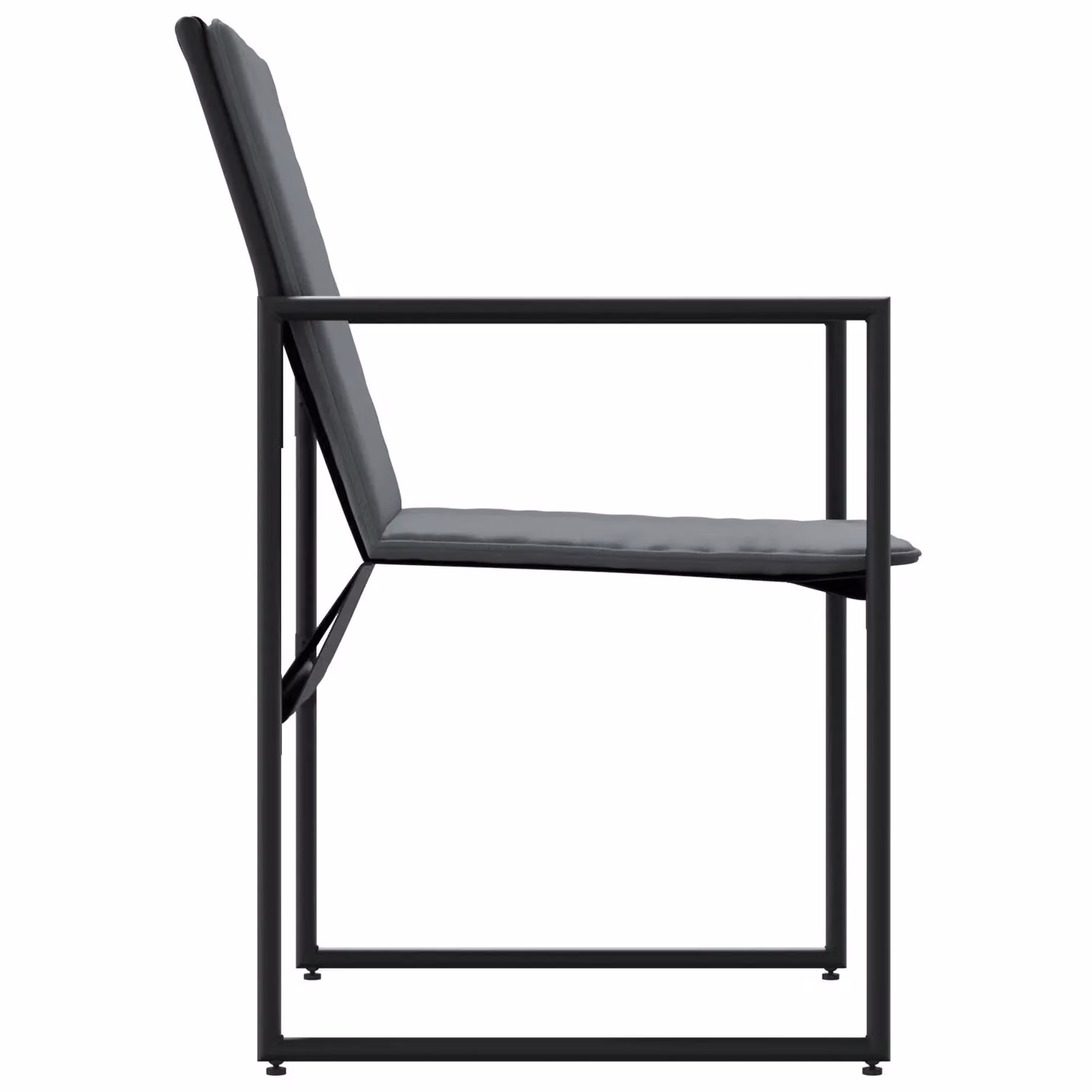 Berkfield Home Set of 4 Modern Black Textilene and Metal Garden Chairs with Cushions – 5