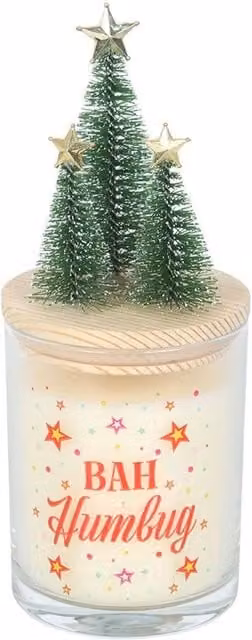 Something Different Bah Humbug Orange and Clove Christmas Candle in White