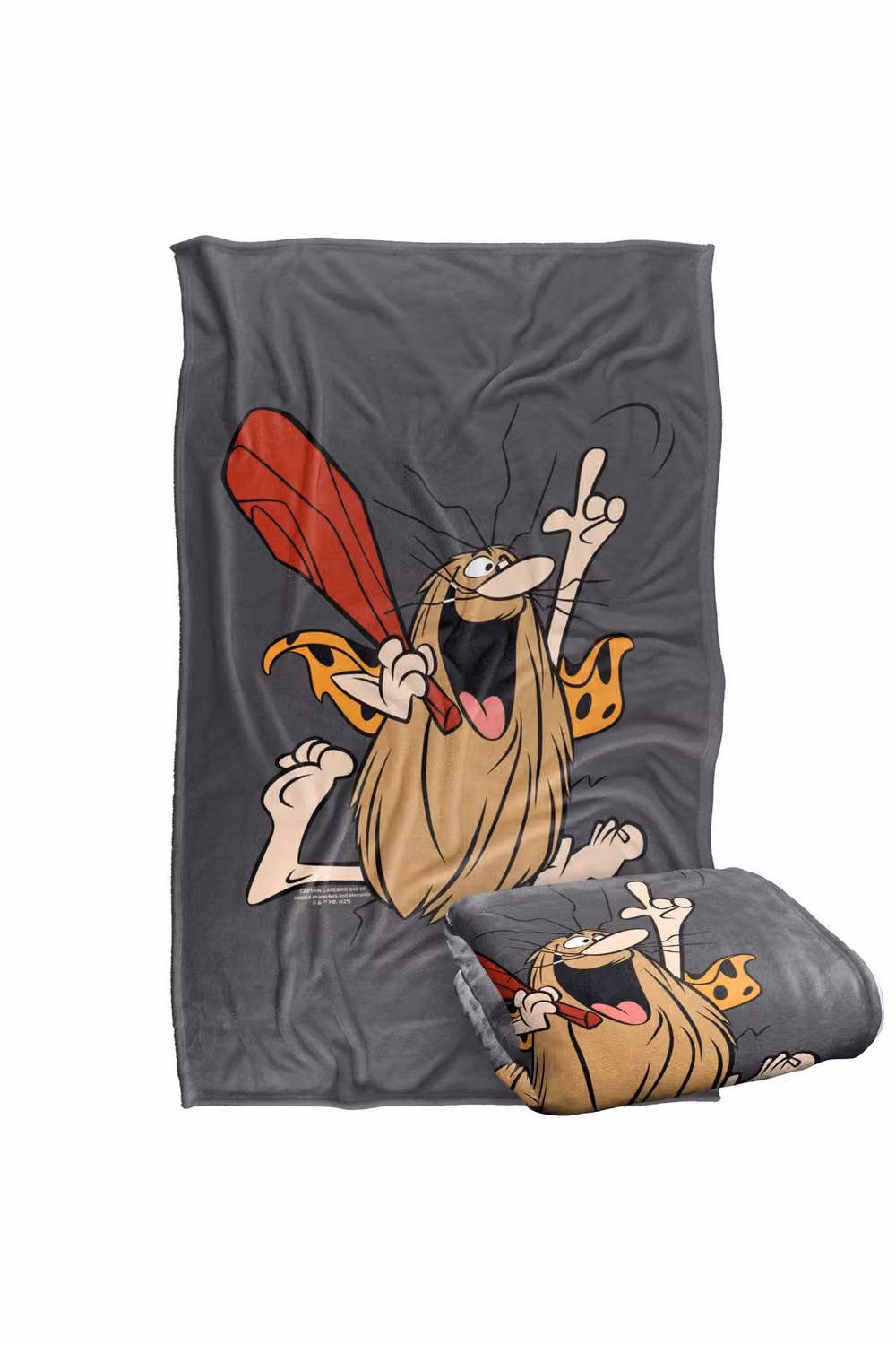 Warner Bros. Captain Caveman Silky Touch Super Soft Fluffy Throw Blanket in Grey and Multicolour, Large – 2