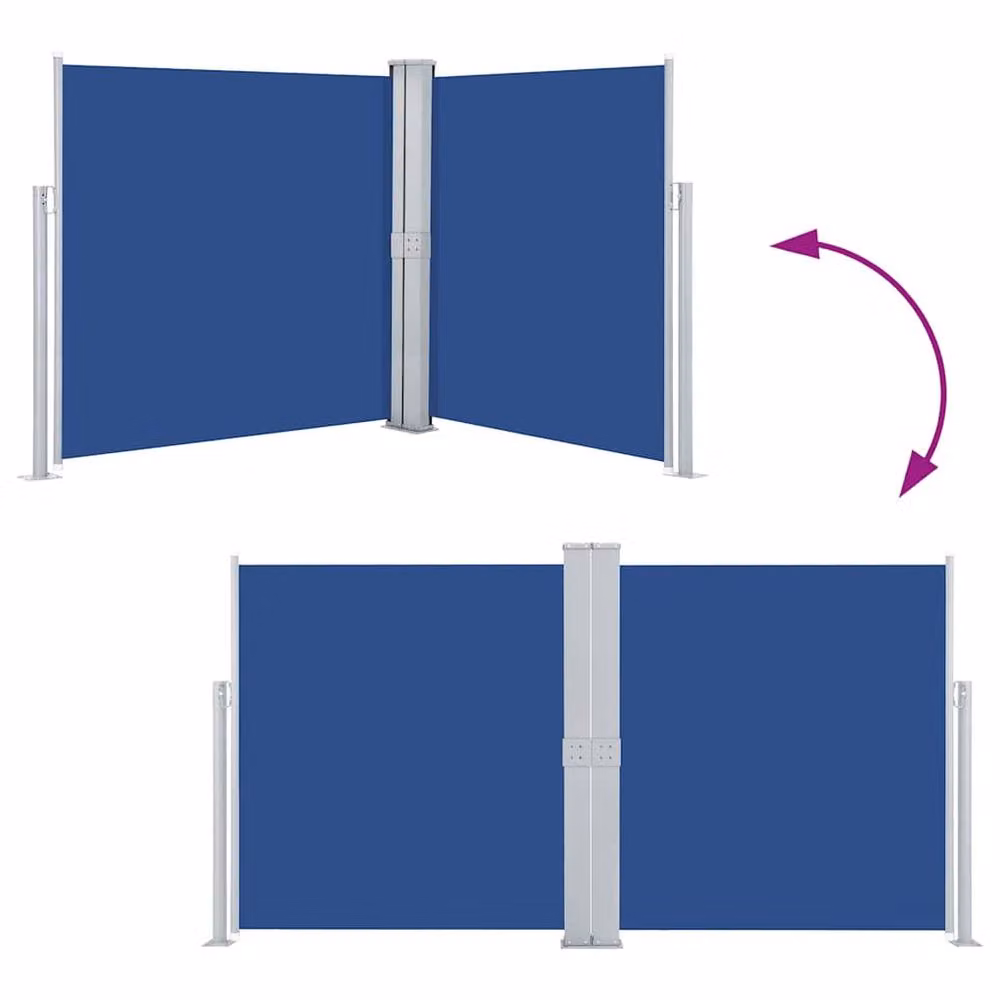 Berkfield Home Retractable Side Awning in Blue, W/D/H: 600 x 160 x 160 cm – 3