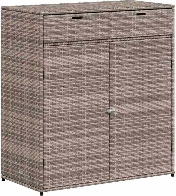 Berkfield Home Garden Grey Poly Rattan Storage Cabinet W/D/H: 105 x 55 x 113 cm – 1