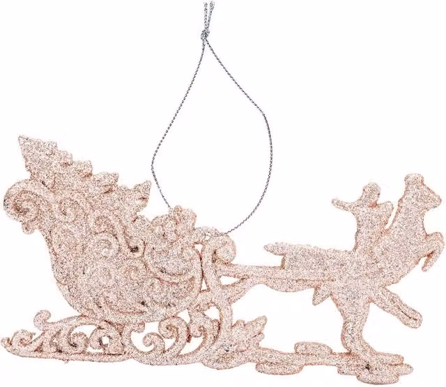 VFM e-Store Champagne Christmas Tree Decoration Ornament in White and Gold, W/D/H: 15.5 x 14.5 x 0.3 cm – 1