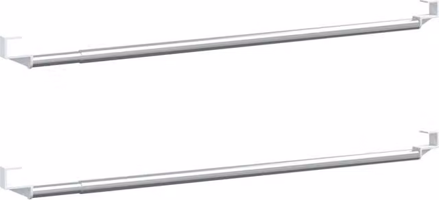 Berkfield Home Aluminium Straight Curtain Rails, 2 Pack, White and Silver, Tension Clamp, 40-60 cm
