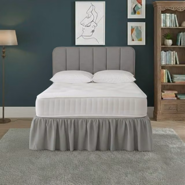 Snug City Double Polycotton Divan Bed Base Valance Sheet in Silver Grey – 1