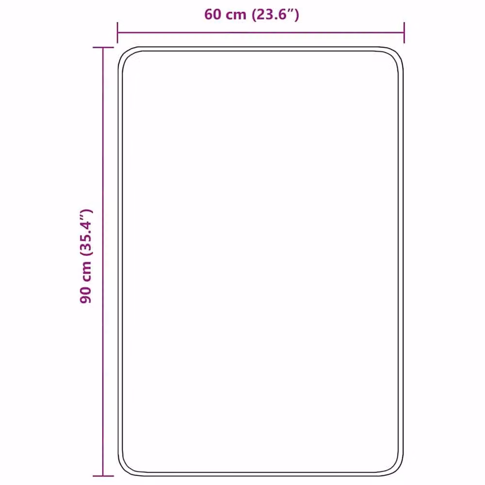 Berkfield Home Non-Slip Rectangular Bath Mat, Beige, W: 60 cm, D: 90 cm – 2