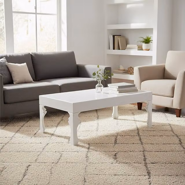 Orsina Rectangular High Gloss White Coffee Table – 1