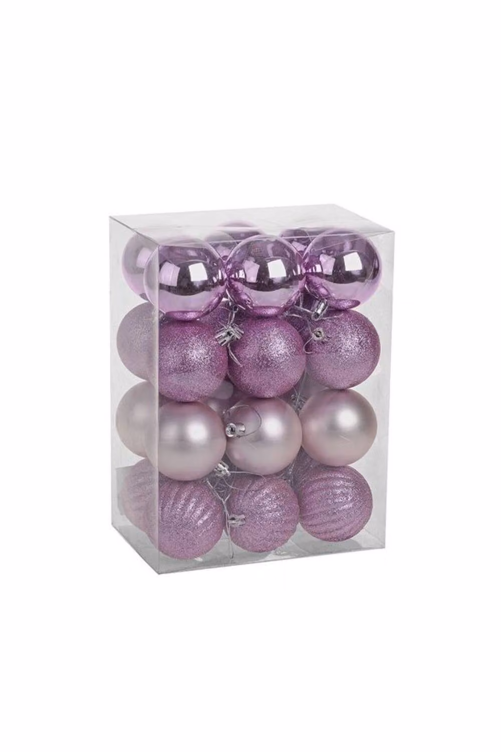 KDMD Pink Shatterproof Round Christmas Baubles, 24 Pack, Diameter: 6 cm – 2