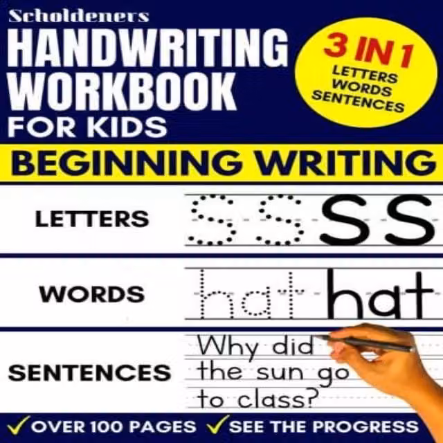 Scholdeners 3-in-1 Handwriting Practice Workbook for Children in Multicolour