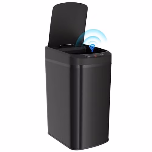 HOMCOM 12L Automatic Touchless Motion Sensor Kitchen Bin, Black, W/D/H: 28 x 41 x 22 cm – 1