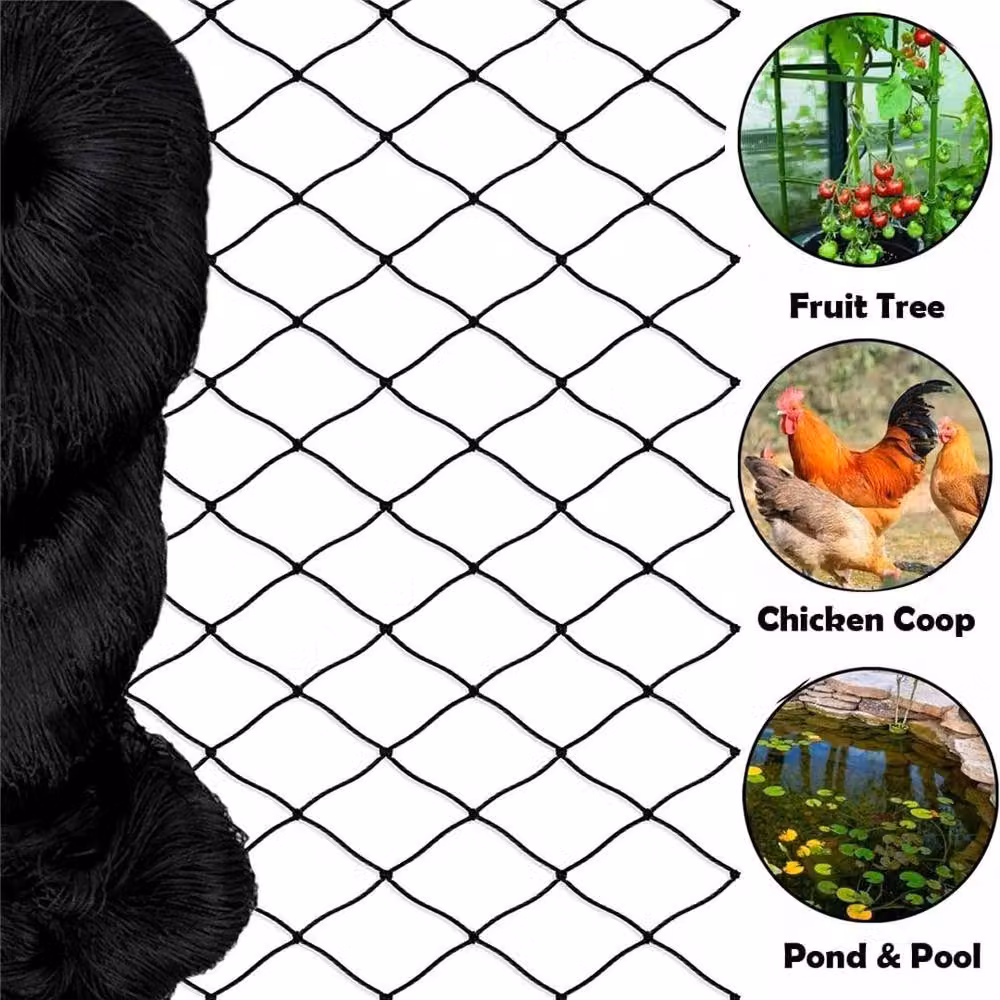 Spetlek Heavy Duty Black Garden Bird Netting Mesh, 3 Pack, W: 2 m, L: 10 m – 5