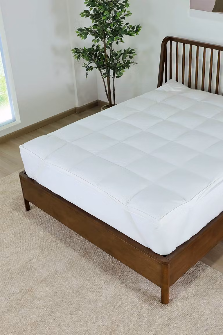 Martex White Duck Feather and Cotton Mattress Topper, W: 180 cm, D: 200 cm