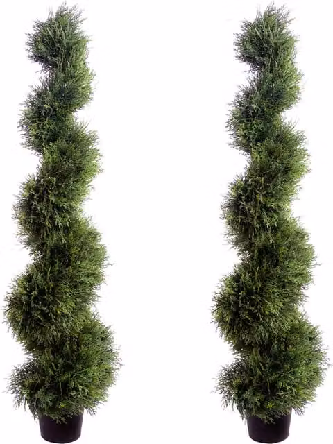 Best Artificial Green Cedar Spiral Conifer Tree Pair, Height: 121.92 cm