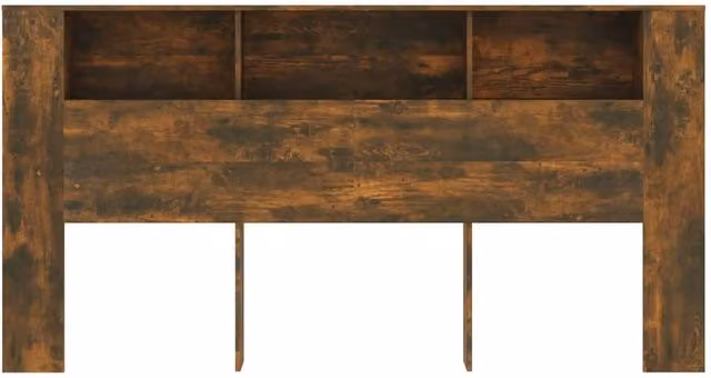 Berkfield Home Headboard Cabinet in Smoked Oak Brown, W: 200 cm, D: 18.5 cm, H: 104.5 cm – 1