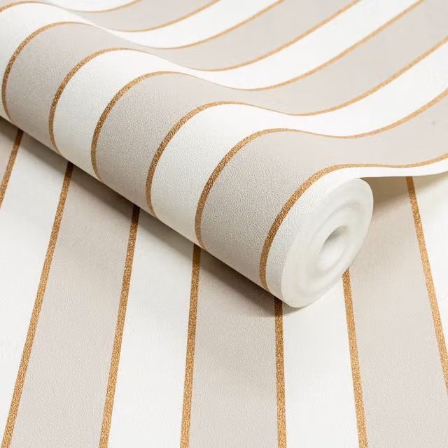Grandeco Gold Striped Abstract Textured Wallpaper Roll