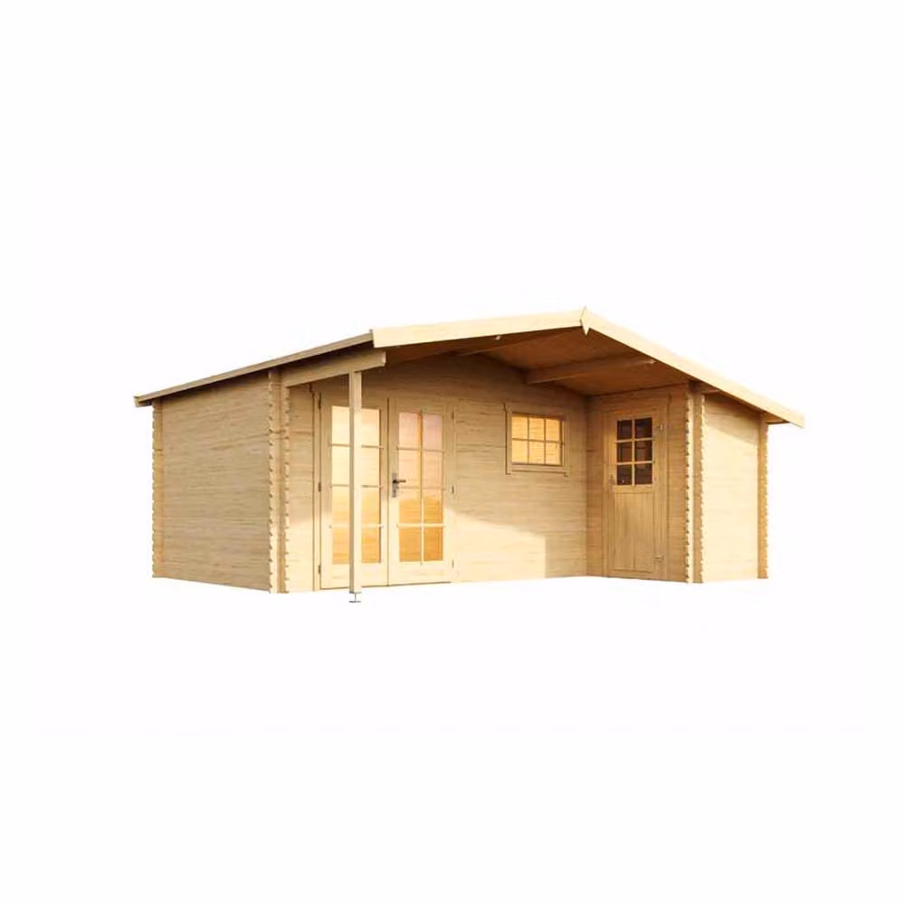 Lasita Maja Ltd Little Rock Log Cabin Home Office in Brown, W: 480 cm, D: 558.7 cm, H: 245.1 cm – 2