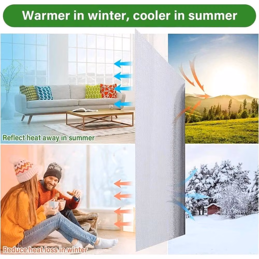 SPETLEK Silver Self Adhesive Aluminium Foil Double Bubble Insulation, W: 60 cm, L: 500 cm – 3