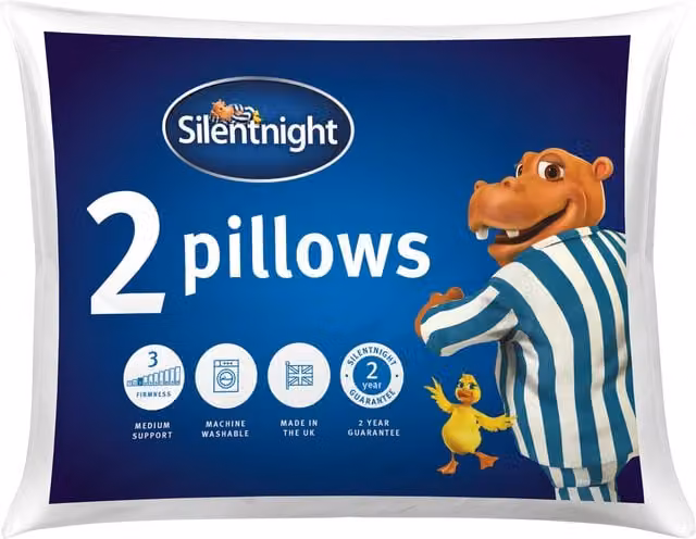 Silentnight Hollowfibre Pillow Pair in White, Medium Support, Allergy Friendly