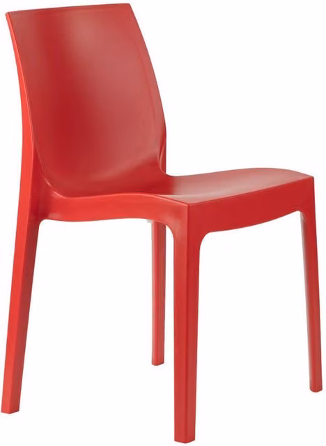 netfurniture Sorith Modern Red Plastic Kitchen and Dining Chair