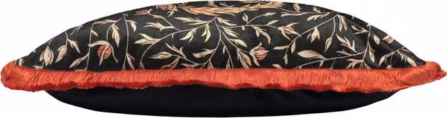 Kitraya Leopard Graphic Velvet Cushion in Black and Orange