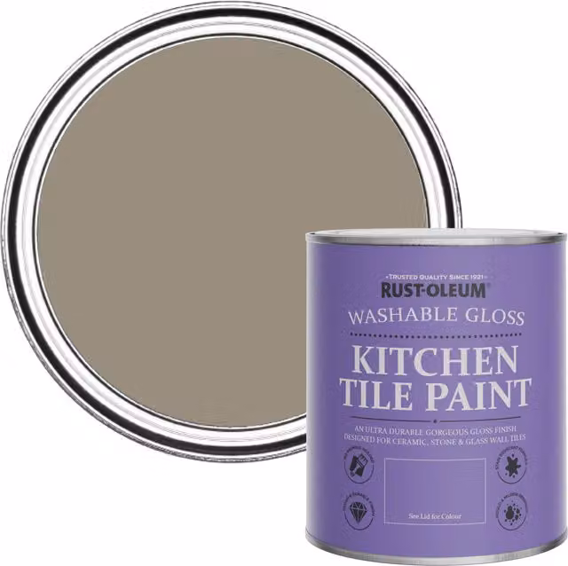 Rust-Oleum Water-Based Kitchen Tile Paint in Gloss Finish, Brown, 0.75 l