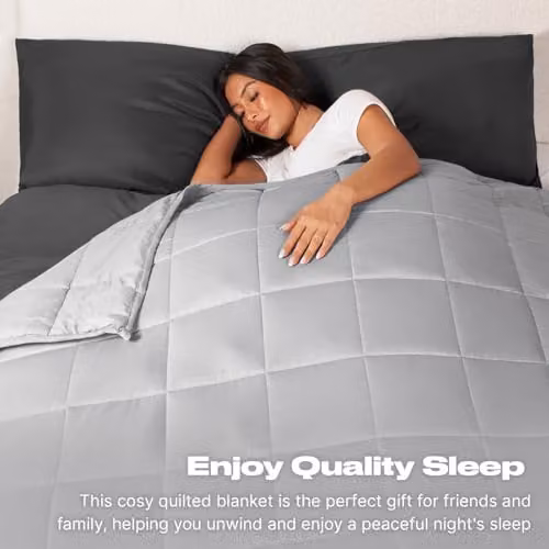 Brentfords Weighted Blanket for Adults, Silver Grey, 6kg, W: 125 cm, L: 180 cm – 2