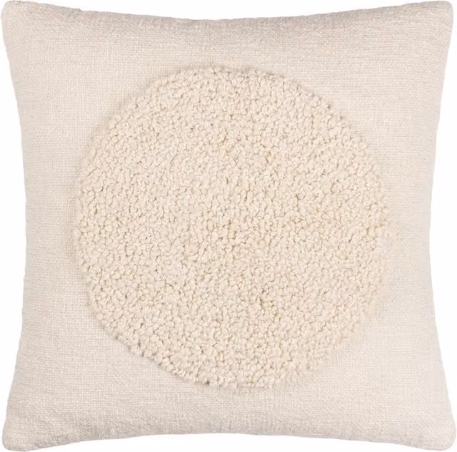 Make It A Home Almo Woven Square Cotton Cushion in Ecru with Feather Filling