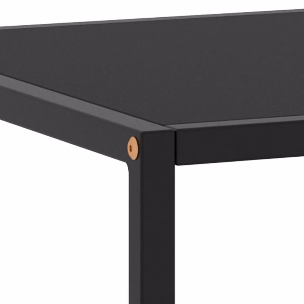 Berkfield Home Modern Rectangular Coffee Table in Black with Black Glass, W/D/H: 100 x 50 x 35 cm – 5