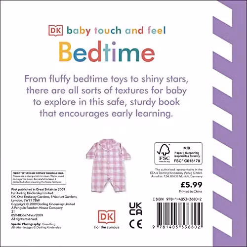 DK Baby Touch and Feel Bedtime Multicolour Cardboard Board Book – 2