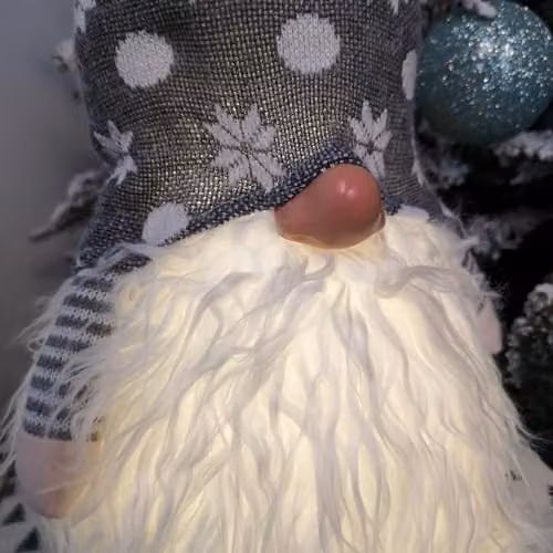 Samuel Alexander Battery Operated Light Up Christmas Standing Gonk Decoration in Grey and White, Height: 56 cm – 3