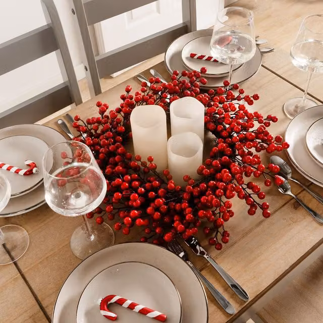 OHS Red Artificial Floral Wreath for Hanging Home and Party Decorations