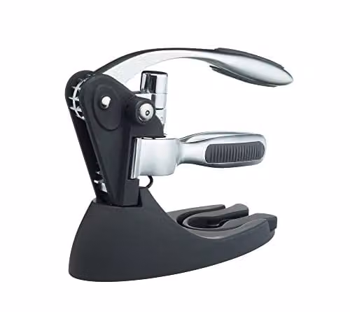 BarCraft Deluxe Lever-Arm Corkscrew Gift Set in Black with Foil Cutter and Metal Accents – 1