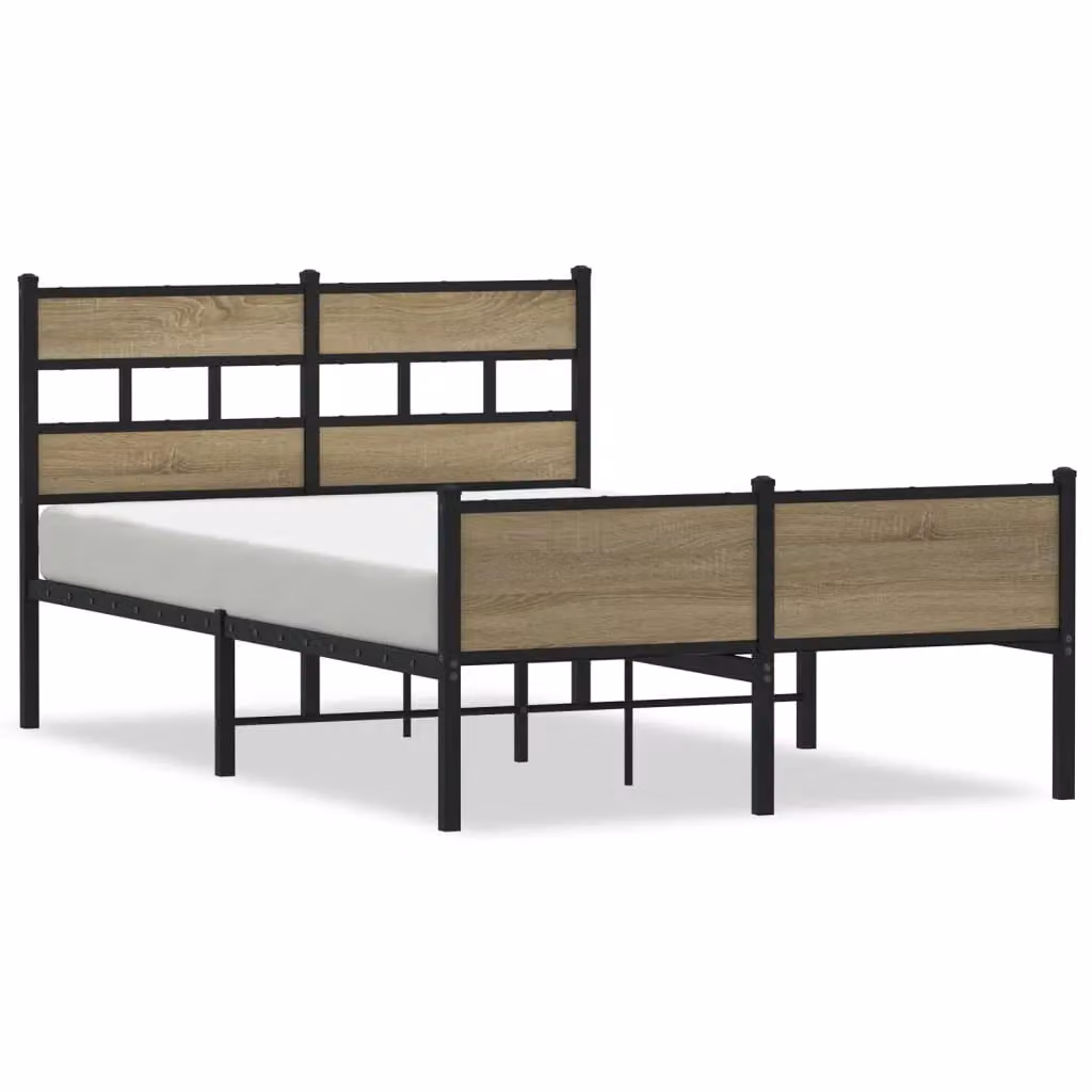 Berkfield Home Small Double Bed Frame in Sonoma Oak Brown, W/D/H: 120 x 200 cm – 2