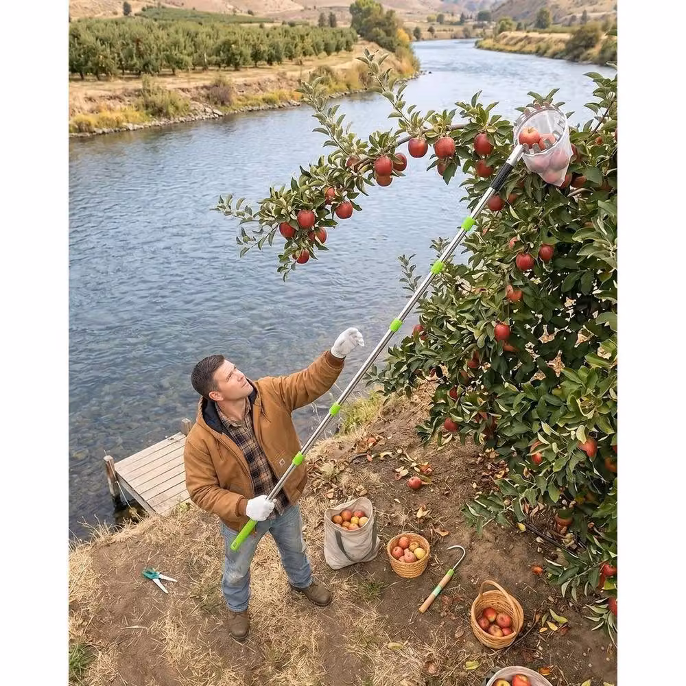 NESTLUNE Silver Telescopic Handle Apple Fruit Picker Tool – 2