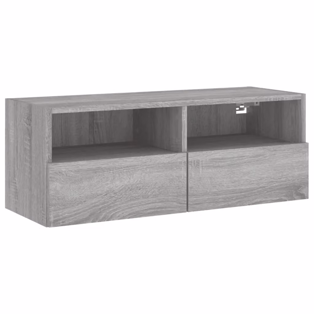 Berkfield Home Modern Wall Mounted TV Cabinet in Grey, W/D/H: 80 x 30 x 30 cm – 2