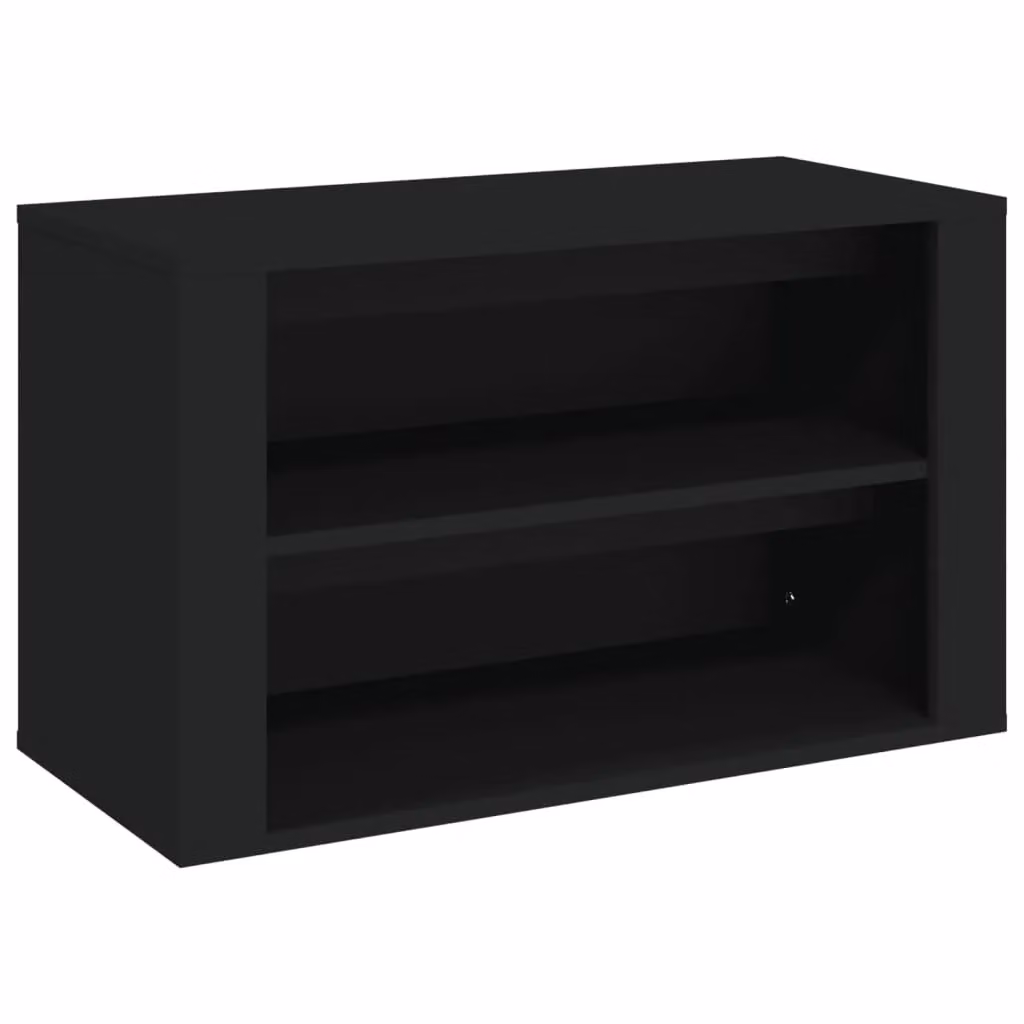 Berkfield Home Black MDF Shoe Rack, W: 75 cm, D: 35 cm, H: 45 cm – 2