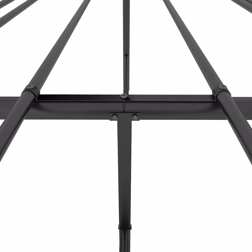 Berkfield Home Metal Bed Frame with Headboard in Black, W: 183 cm, D: 187 cm, H: 90.5 cm – 3