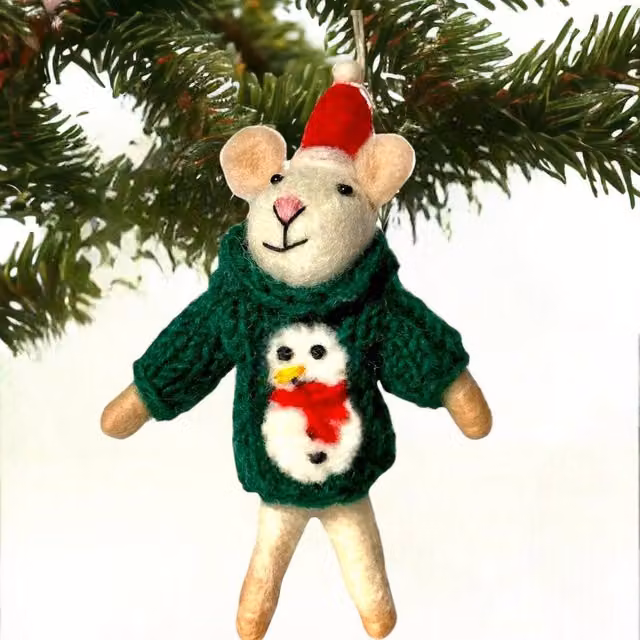 Animal Crackers Green Snowman Hanging Christmas Tree Decoration – 1
