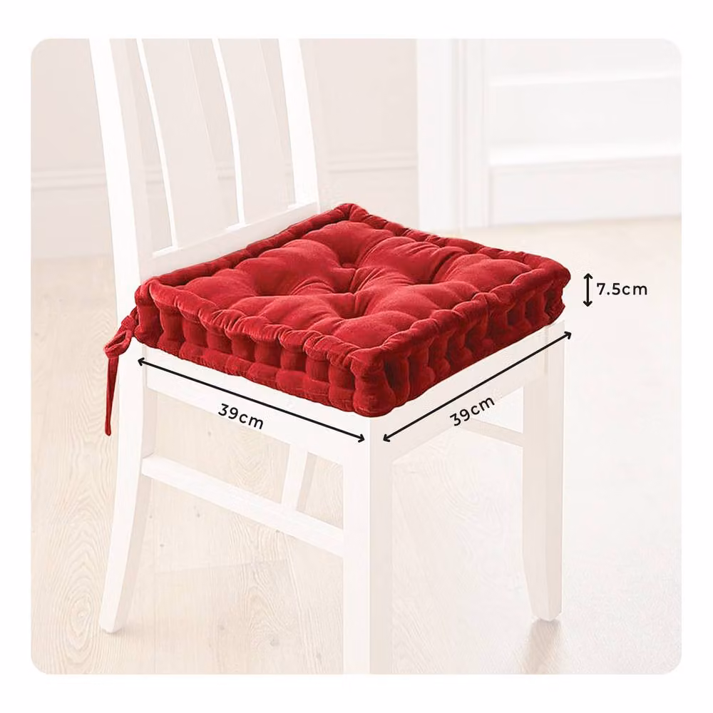 Coopers of Stortford Velvet Dining Chair Booster Cushion in Burgundy – 3