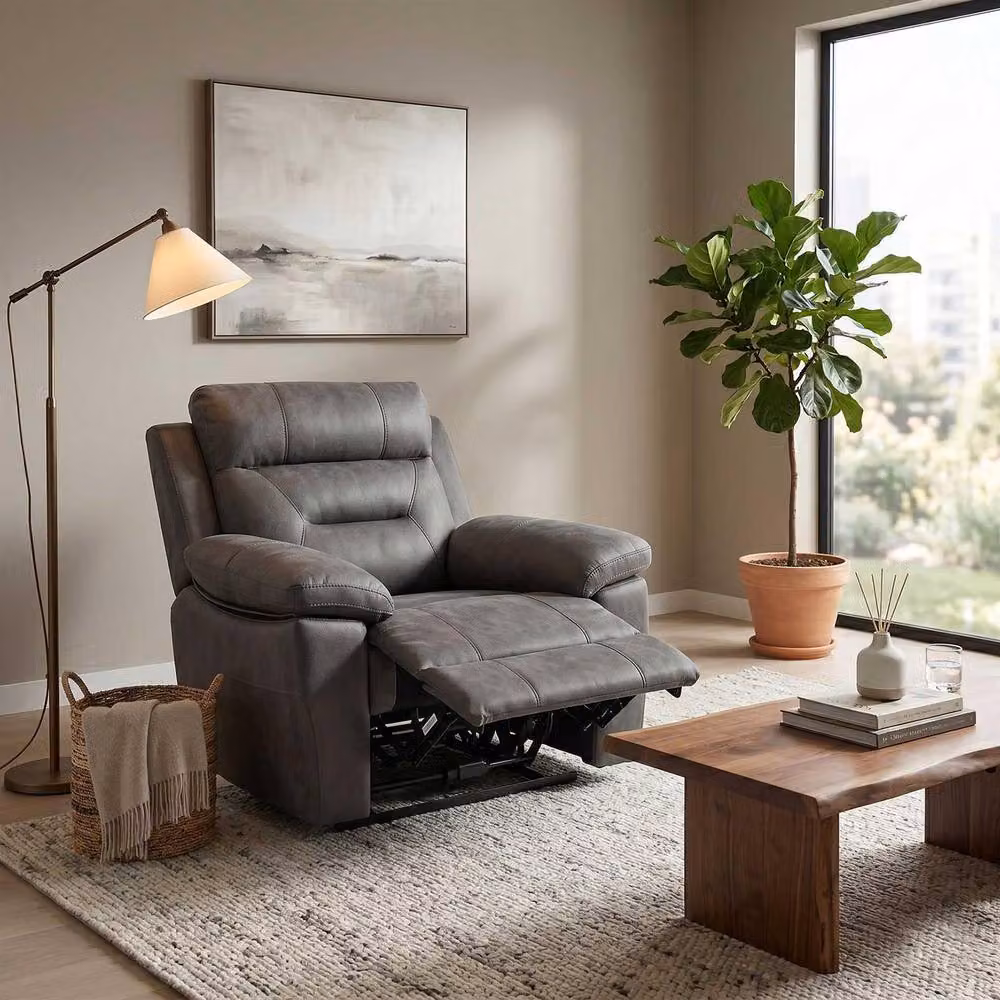 Furnishings For Less UK Lucy Electric Power Reclining Armchair Single Seater in Ink Grey – 2