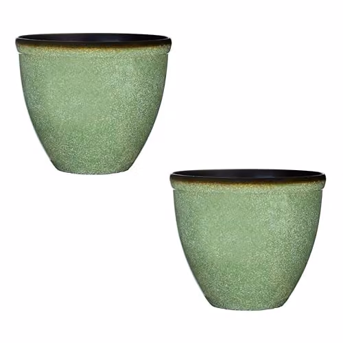 Garden Gear Green Bell Glazed Planter Pot, Diameter: 39.5 cm – 1