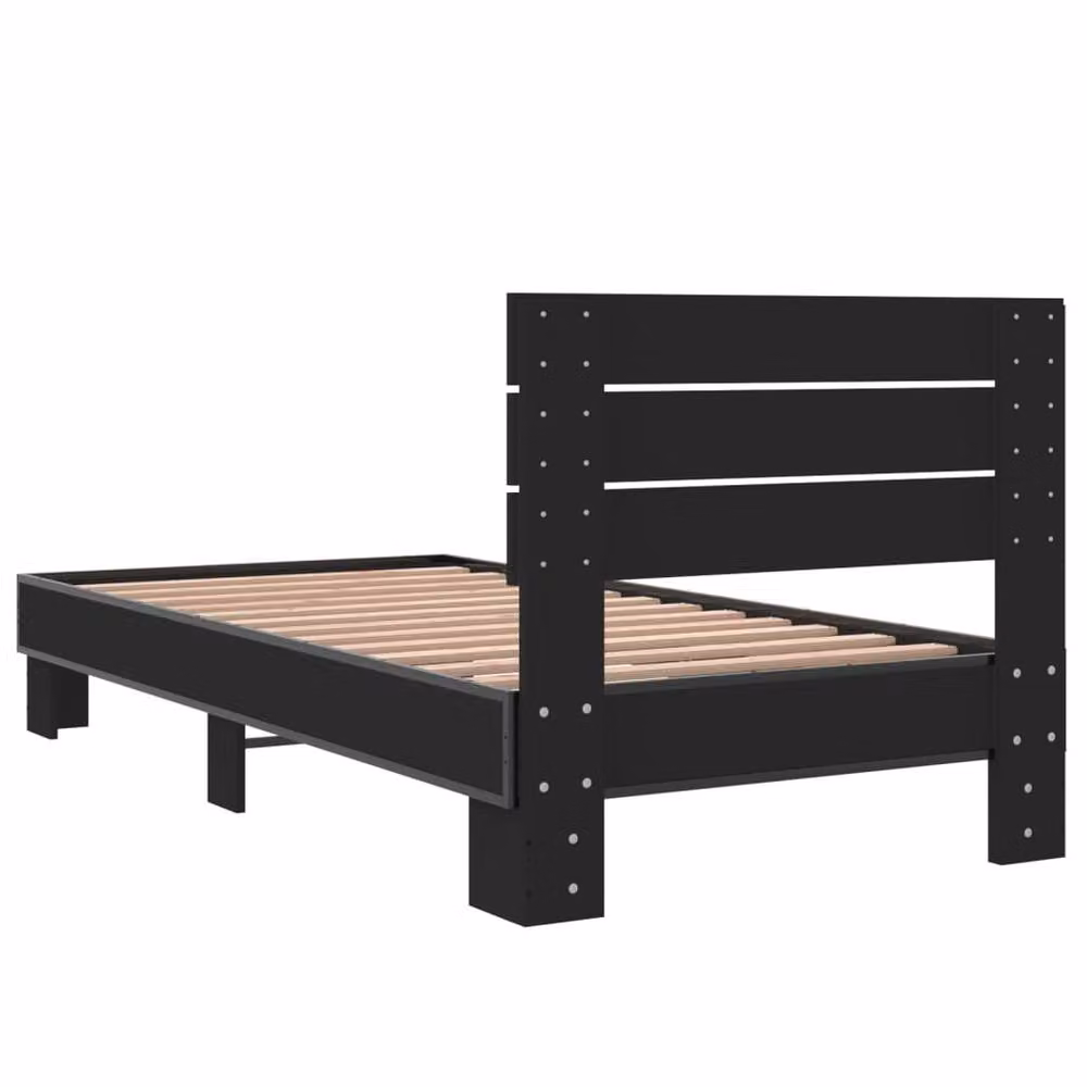 Berkfield Home Durable Small Single Bed Frame in Black, W/D/H: 75 x 190 cm – 5